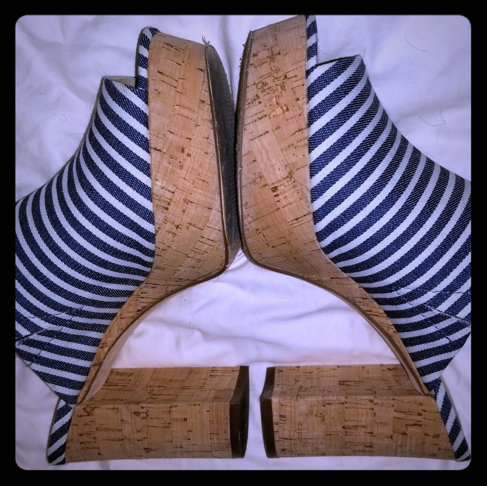 Charles David Platform Block Heel Slides